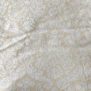 42" x 54"  1.5 yards Creamy Yellow and White Cotton Damask Fabric Crafts Sewing